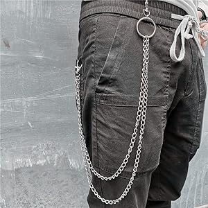 Amazon.com: 1 Pack Big Metal Ring Pants Chain for Jeans